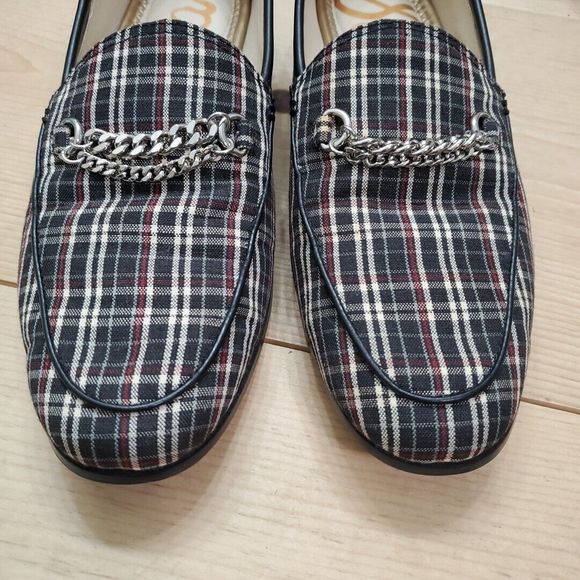 Sam Edelman Lorenzo Plaid Chain Loafer Fabric Career Wardrove Staple 7.5M/37.5 - Picture 3 of 13
